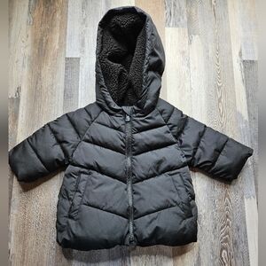 GAP Kids Warmest Jacket in True Black 0-6 Months Puffer Hooded Zipper